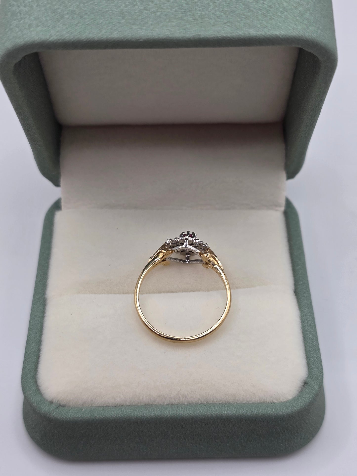 9ct gold ruby and diamond ring