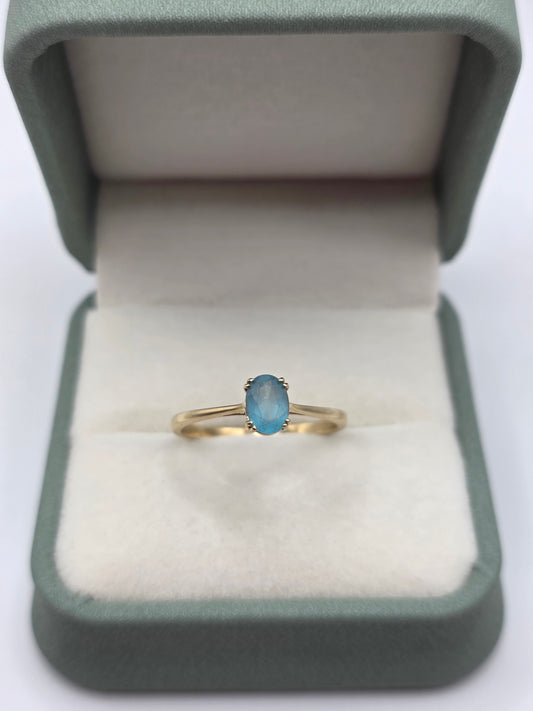 9ct gold blue apatite ring