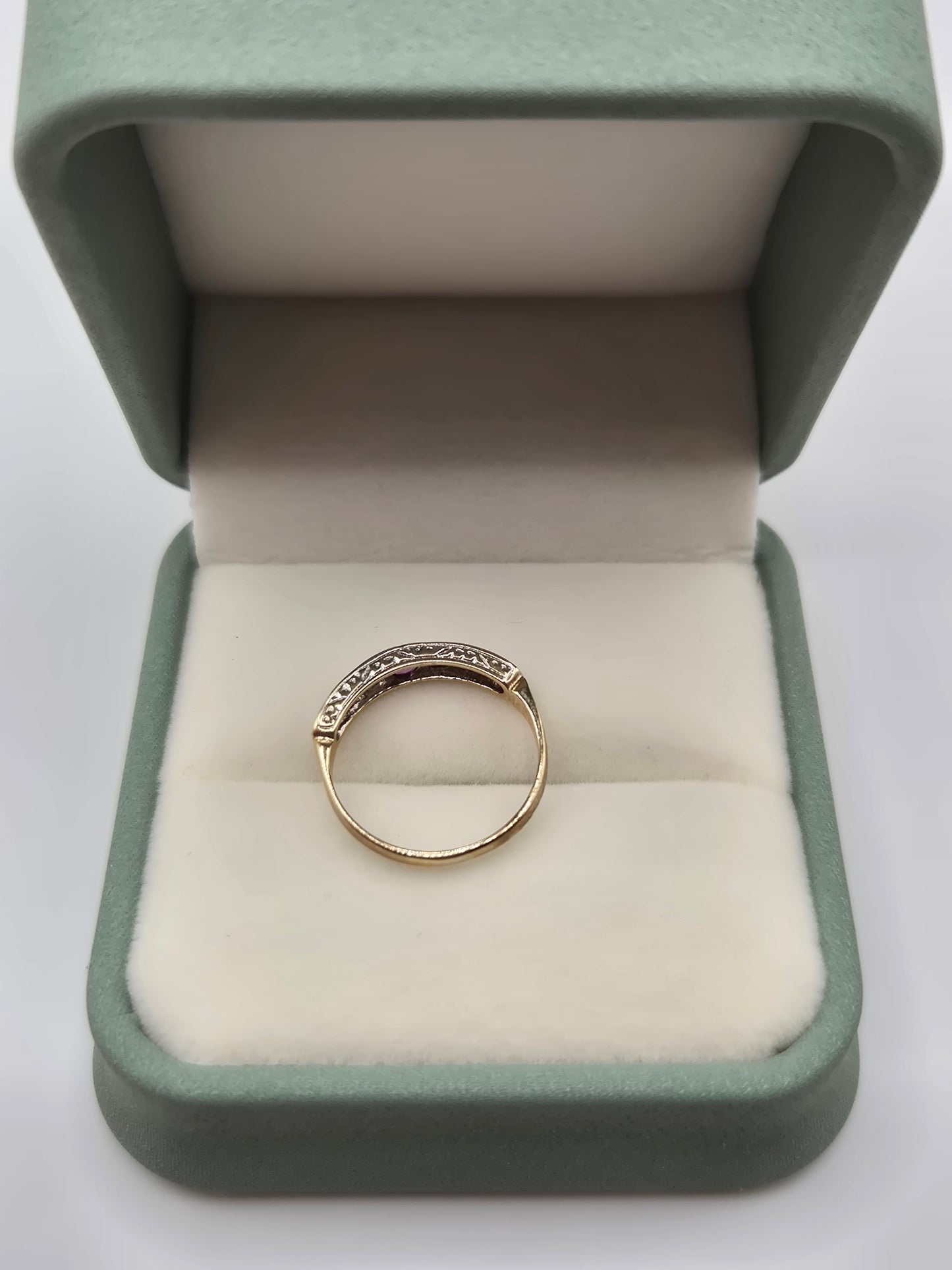 9ct gold ruby and diamond ring