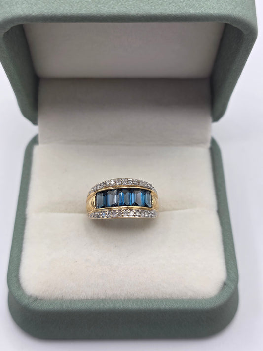 9ct gold topaz and diamond ring