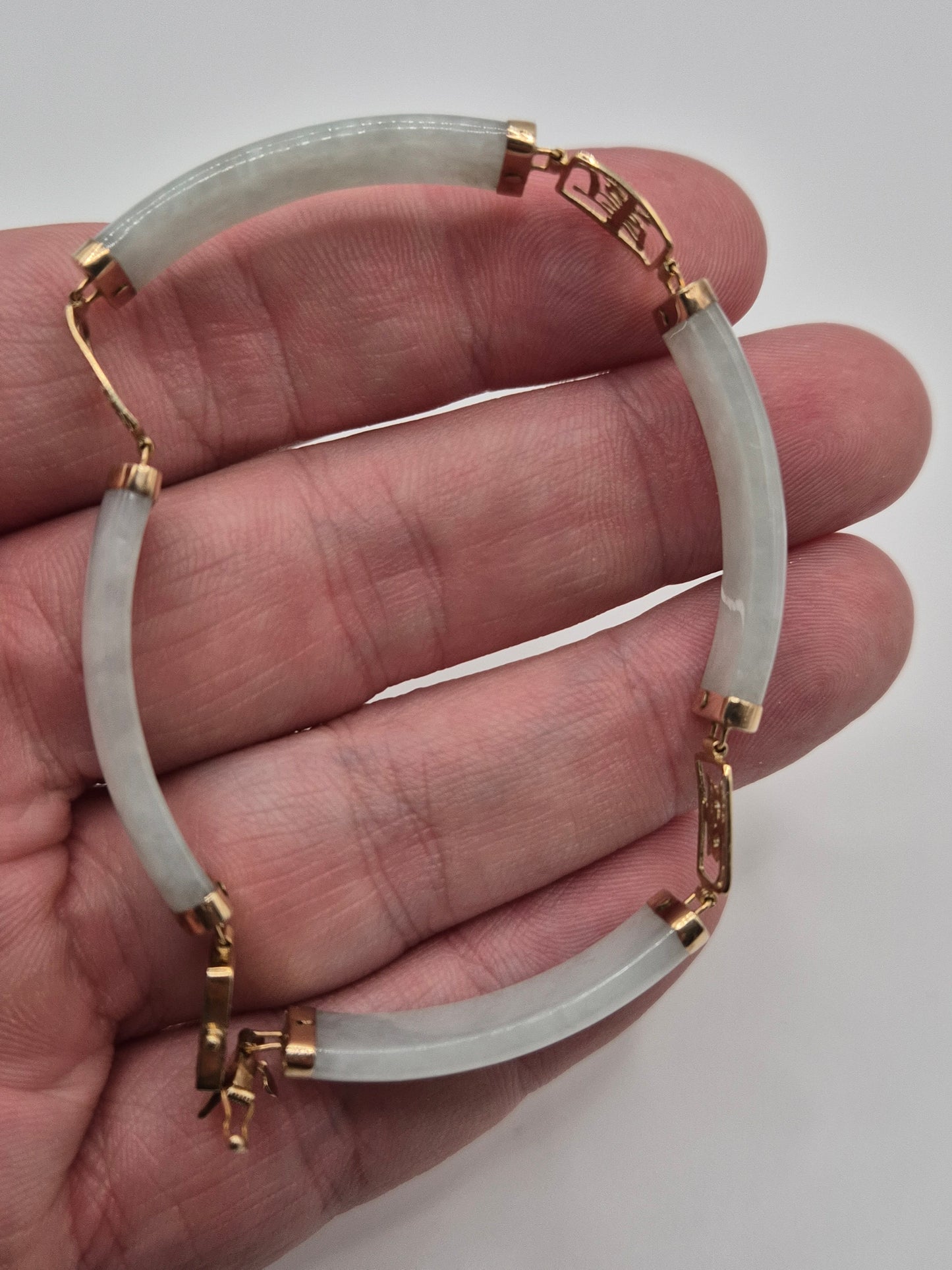 9ct gold jade bracelet