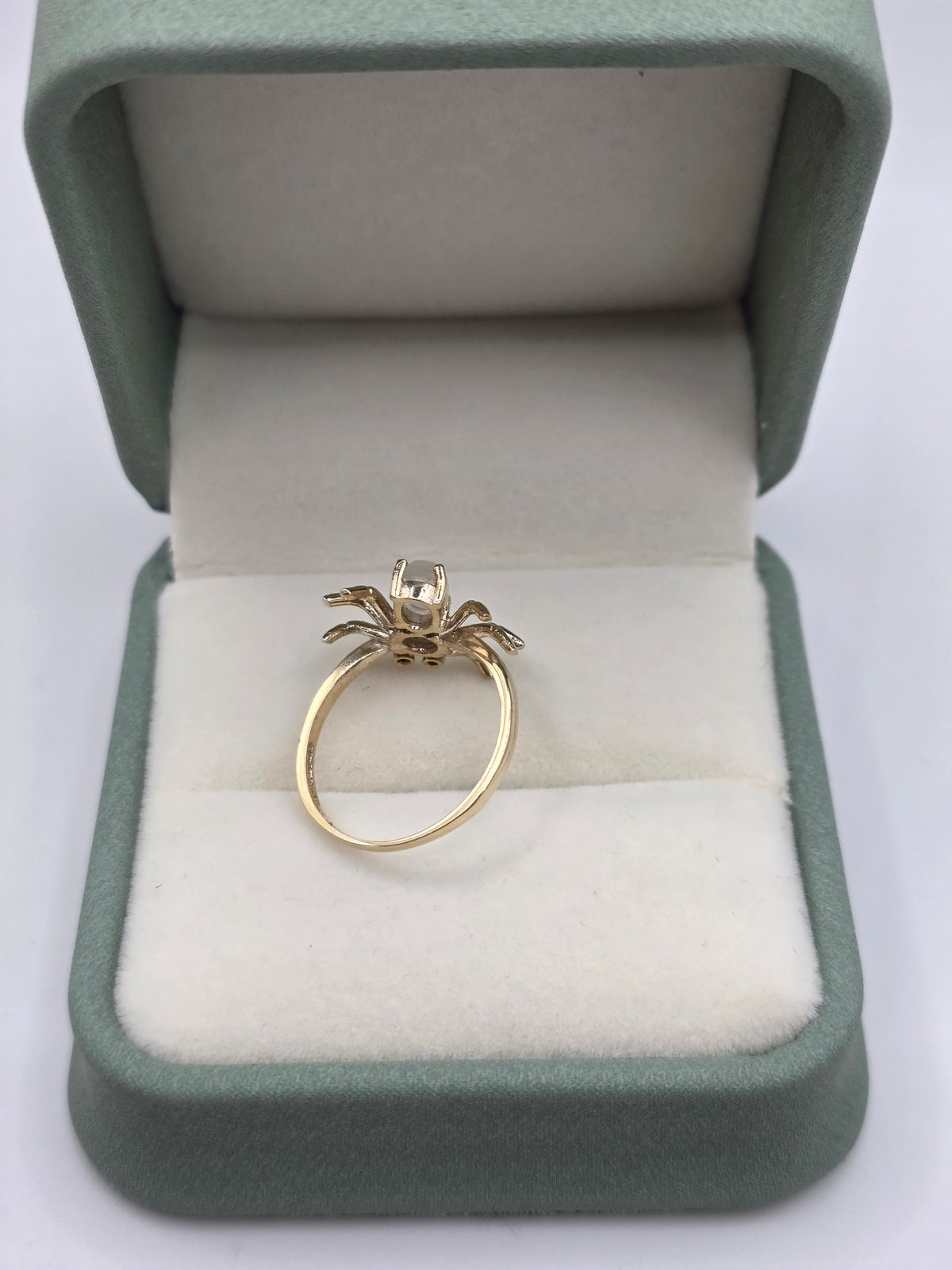 9ct gold moonstone and diamond spider ring