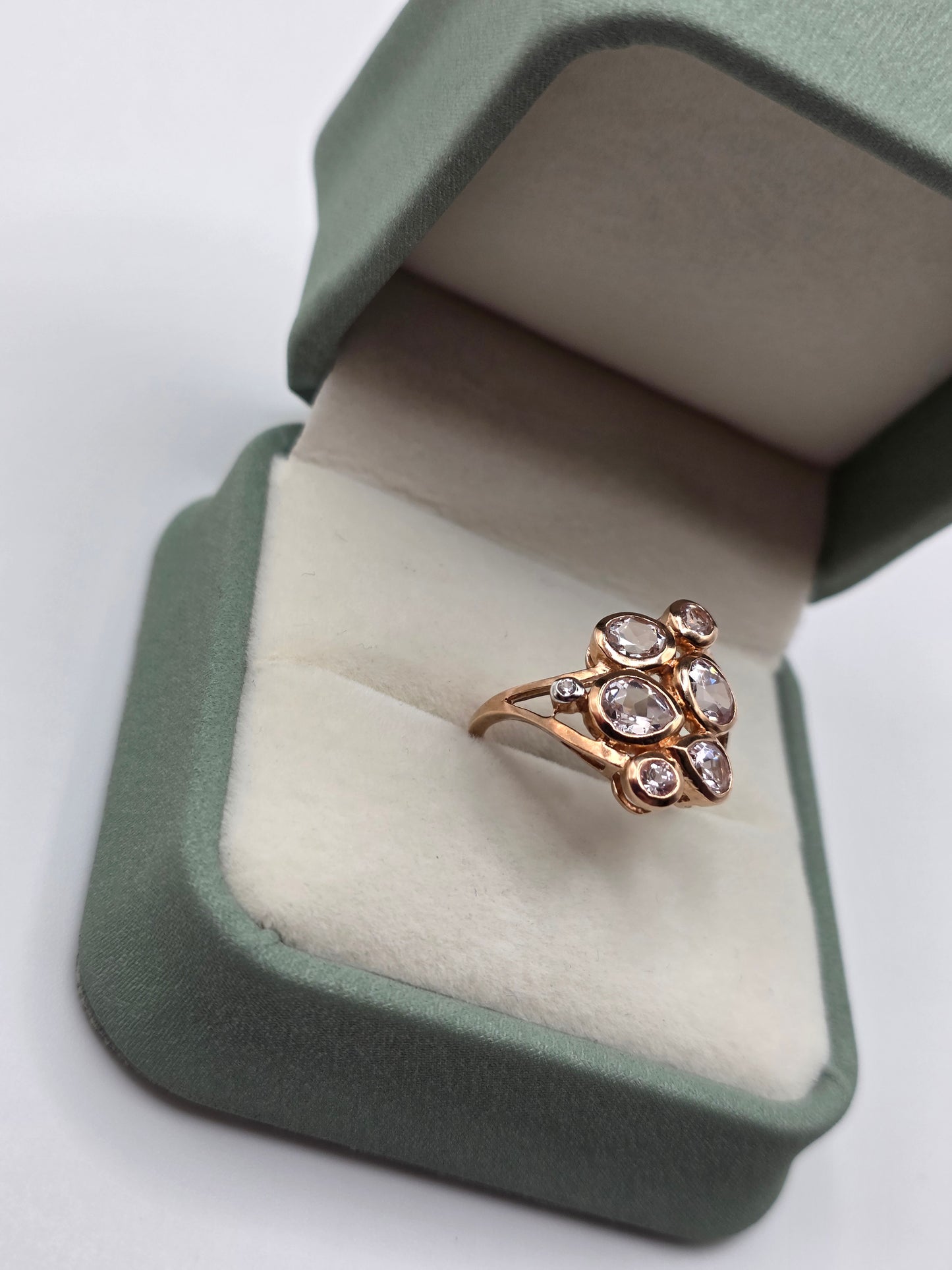9ct rose gold morganite ring