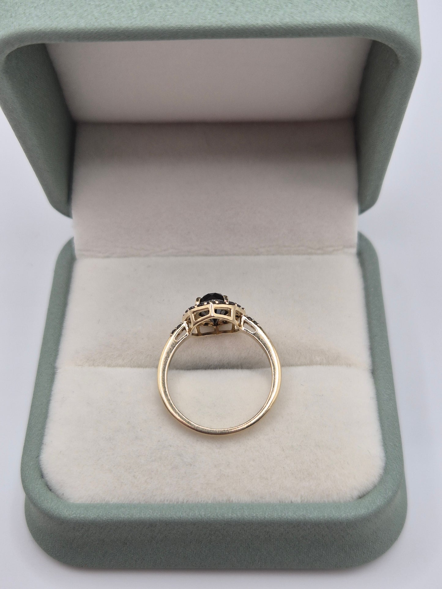 9ct gold black diamond ring