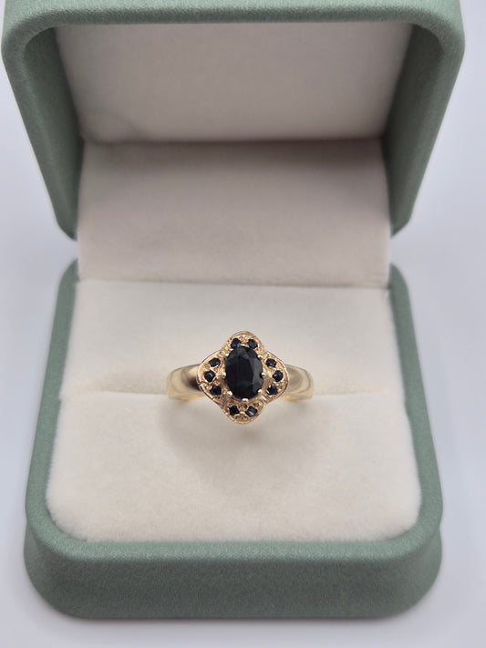 9ct gold black diamond ring