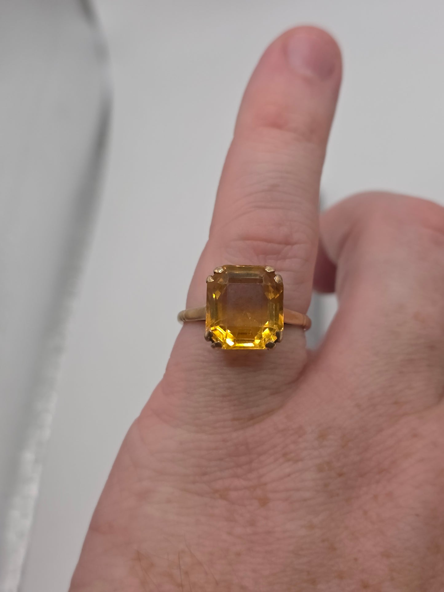 9ct rose gold citrine ring