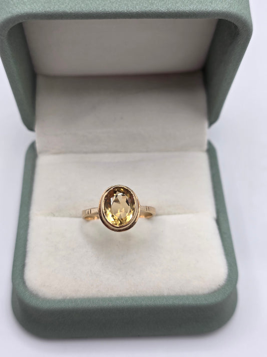 9ct gold citrine ring