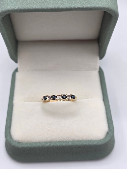 9ct gold sapphire and diamond ring
