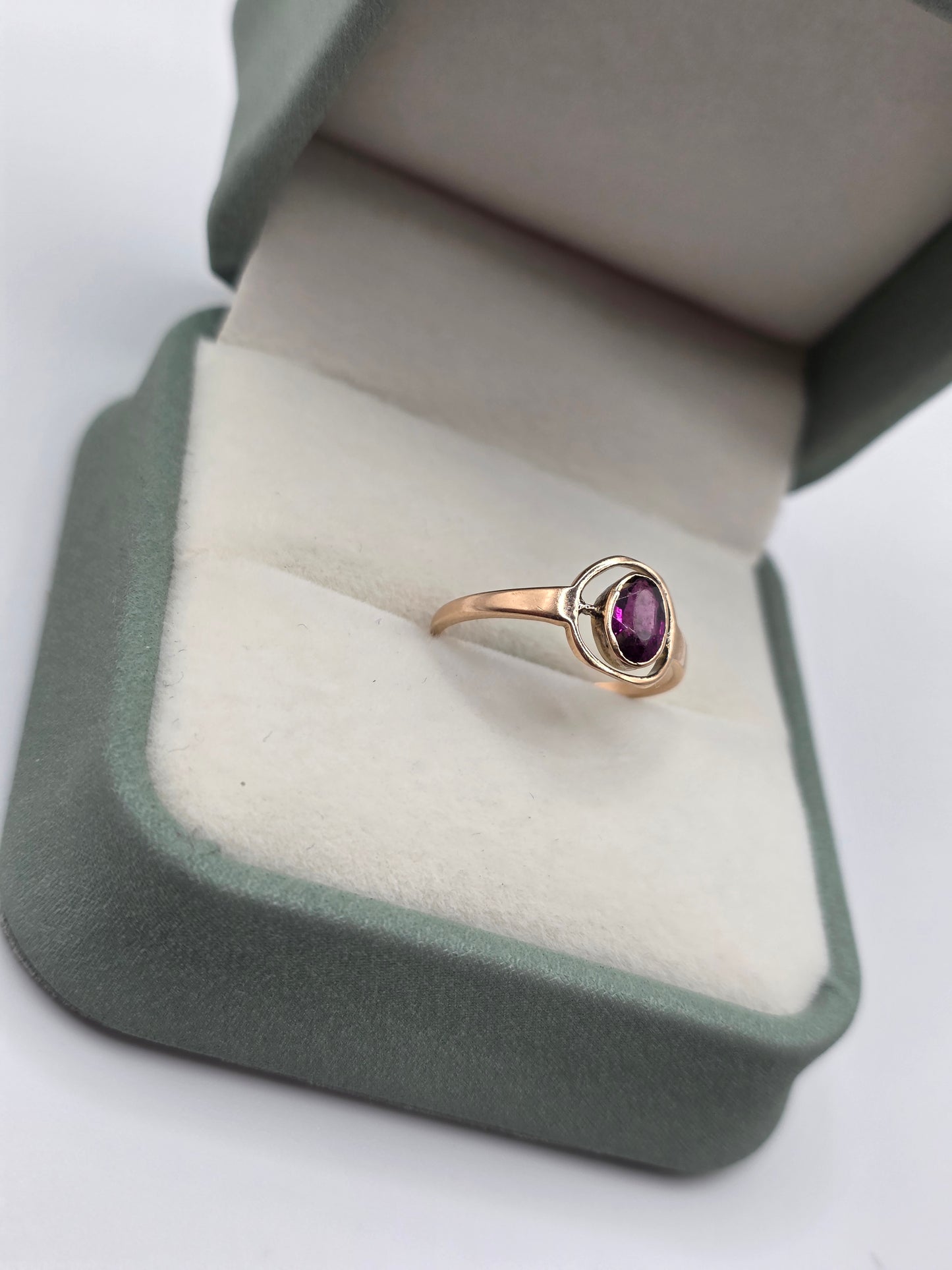9ct rose gold tourmaline ring