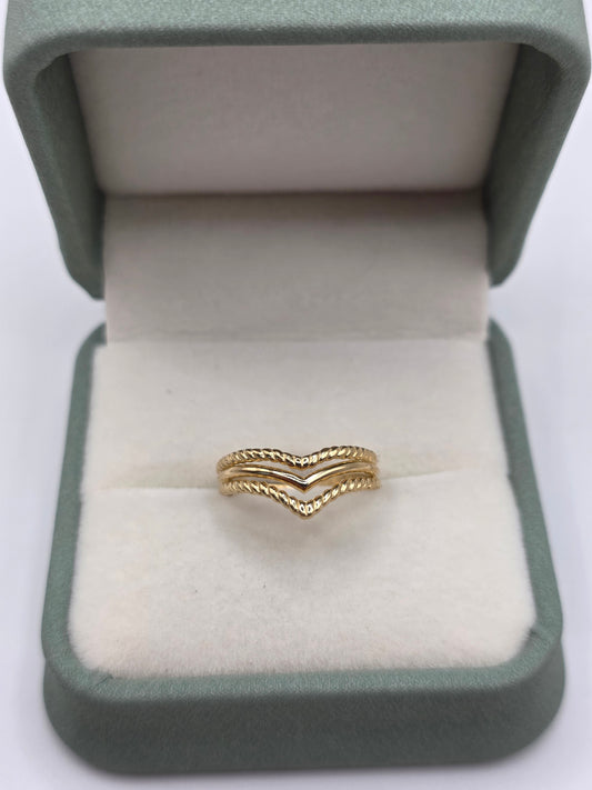 9ct gold wishbone ring