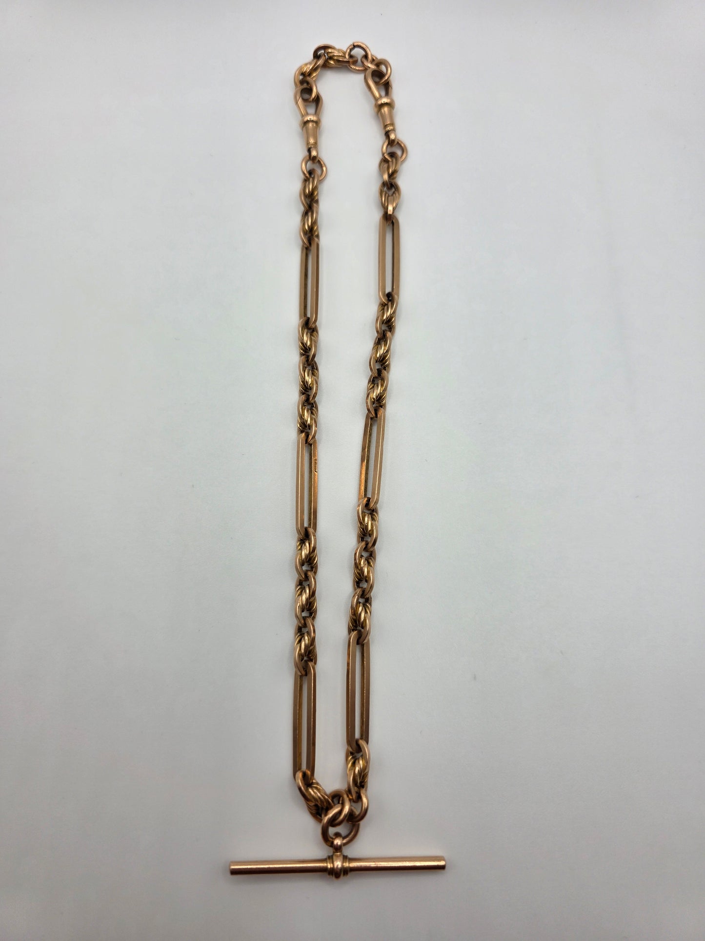 Very heavy Antique 9ct rose gold albert chain (88)