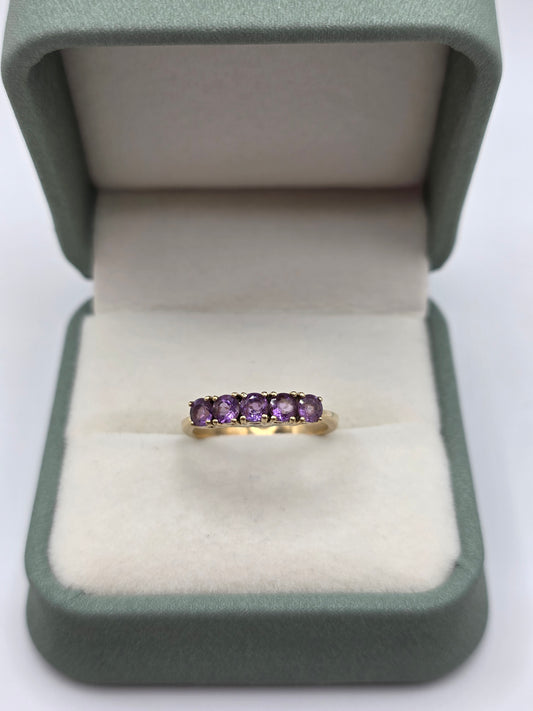 9ct gold amethyst ring