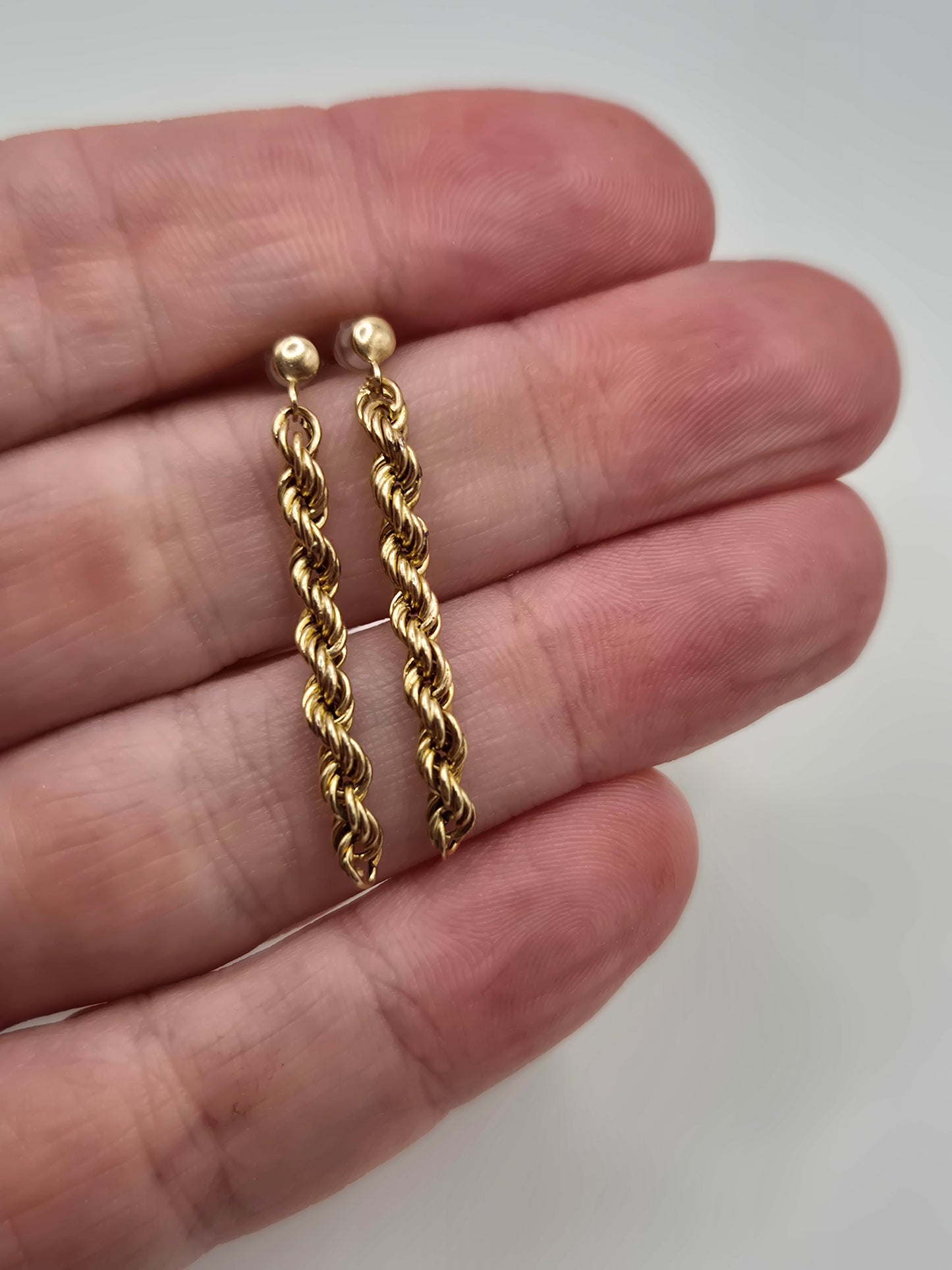 9ct gold rope earrings