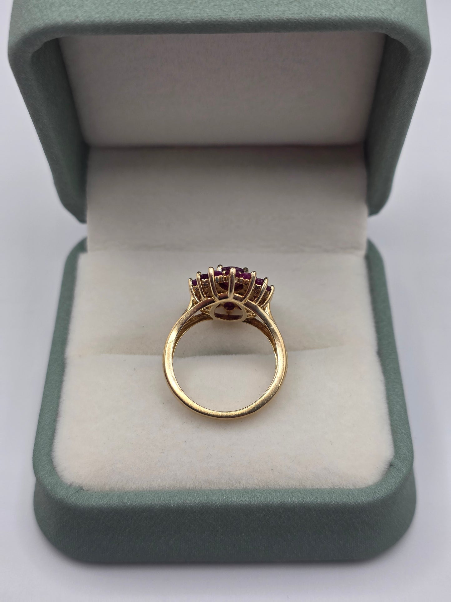9ct gold ruby and diamond ring