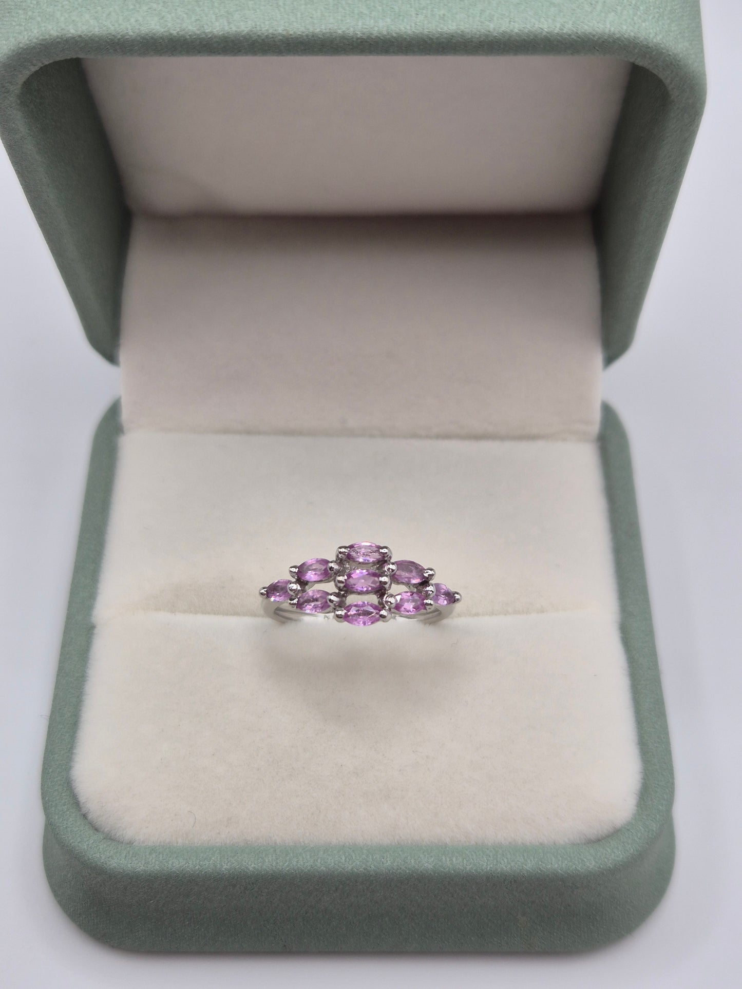9ct white gold pink topaz ring