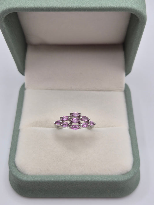 9ct white gold pink topaz ring