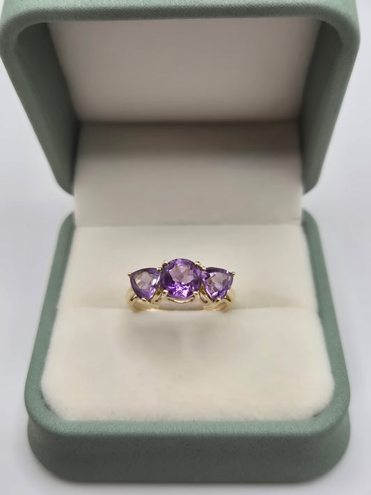 9ct gold amethyst ring