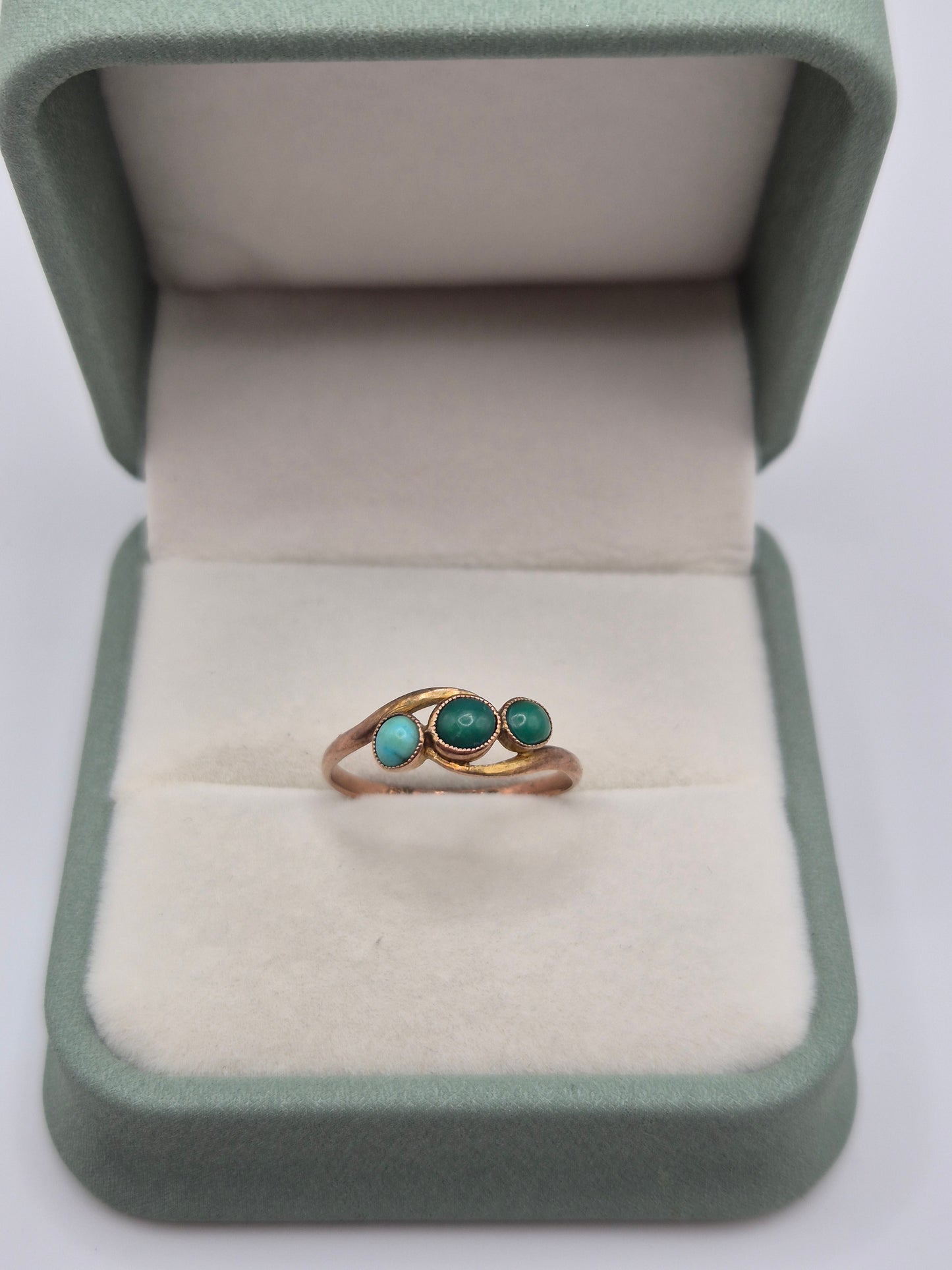9ct rose gold turquoise ring