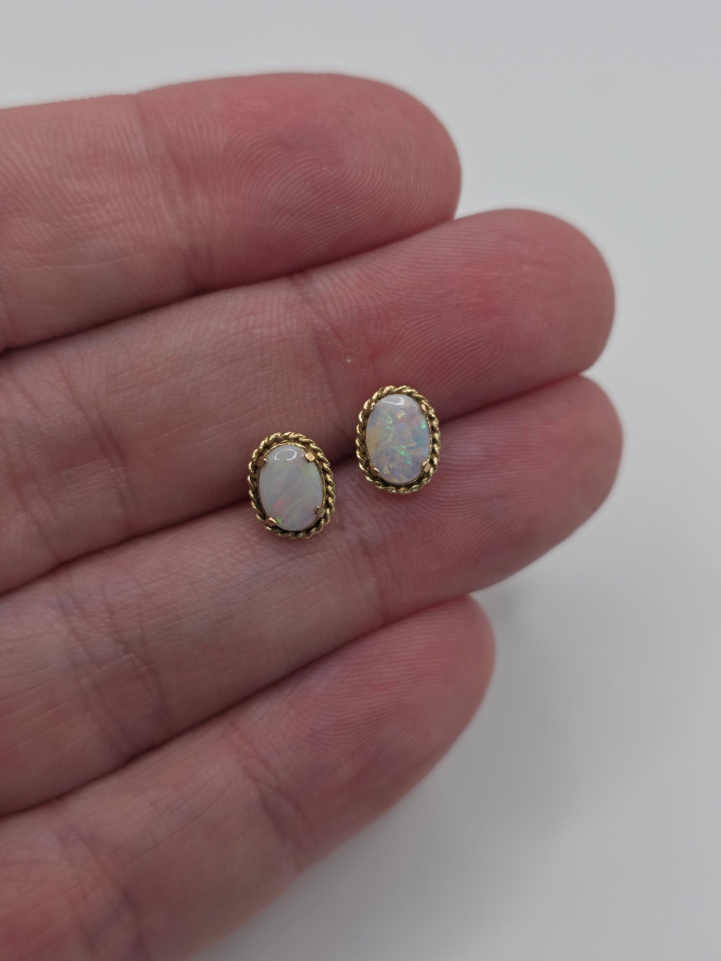9ct gold opal earrings