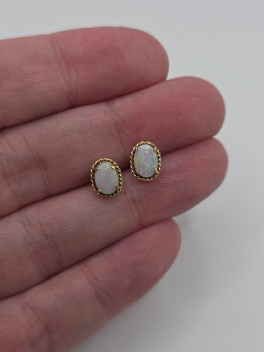 9ct gold opal earrings