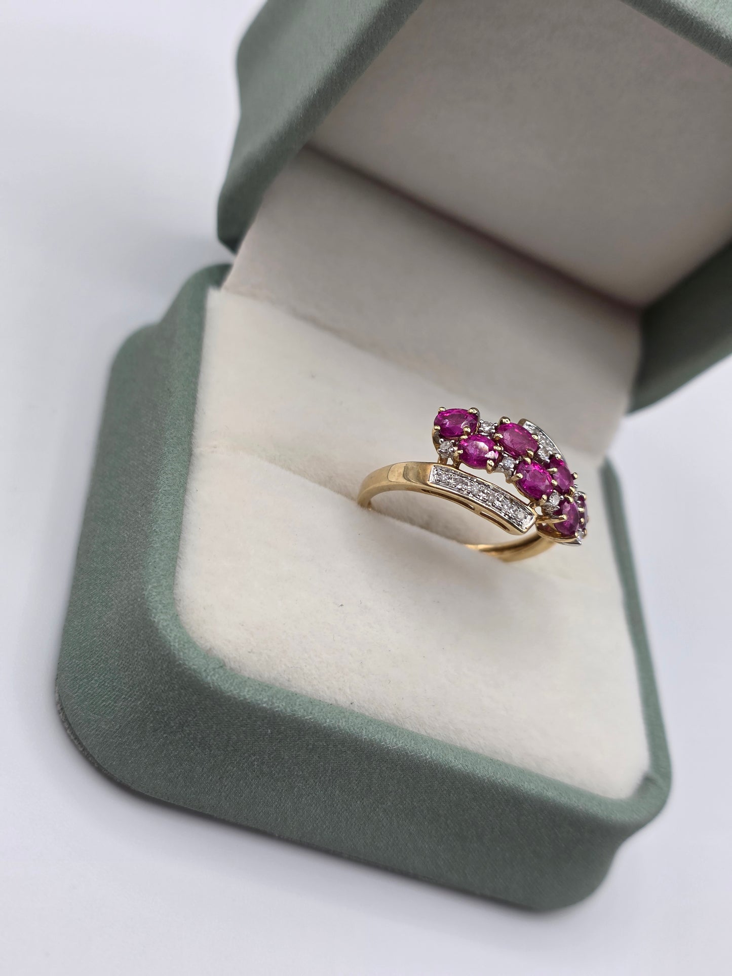 9ct gold ruby and diamond ring