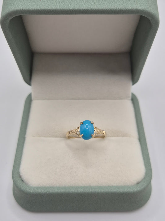 9ct gold turquoise ring