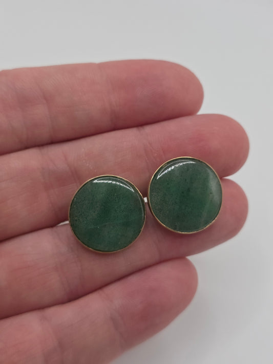 9ct gold aventurine earrings