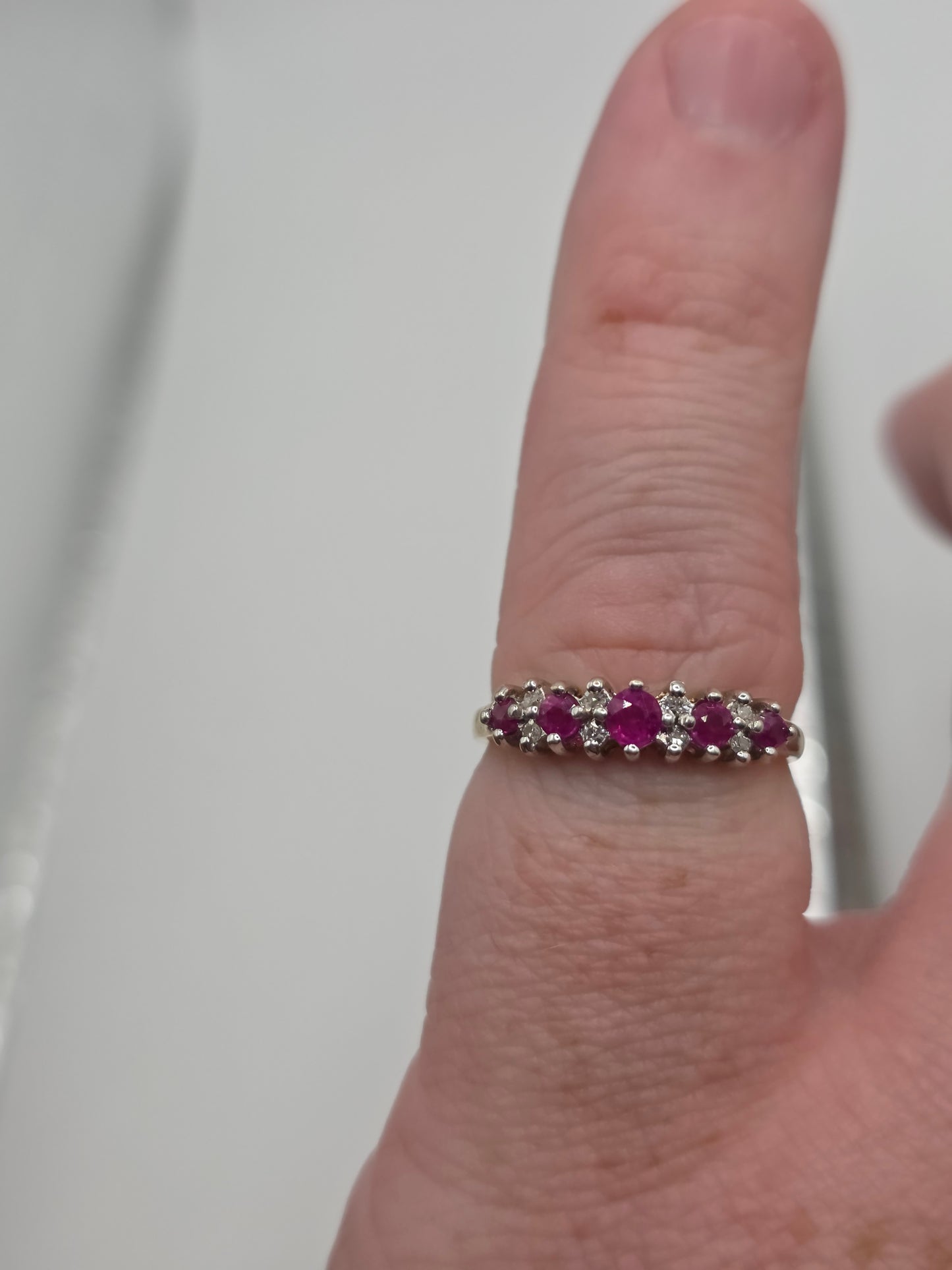 9ct gold ruby and diamond ring