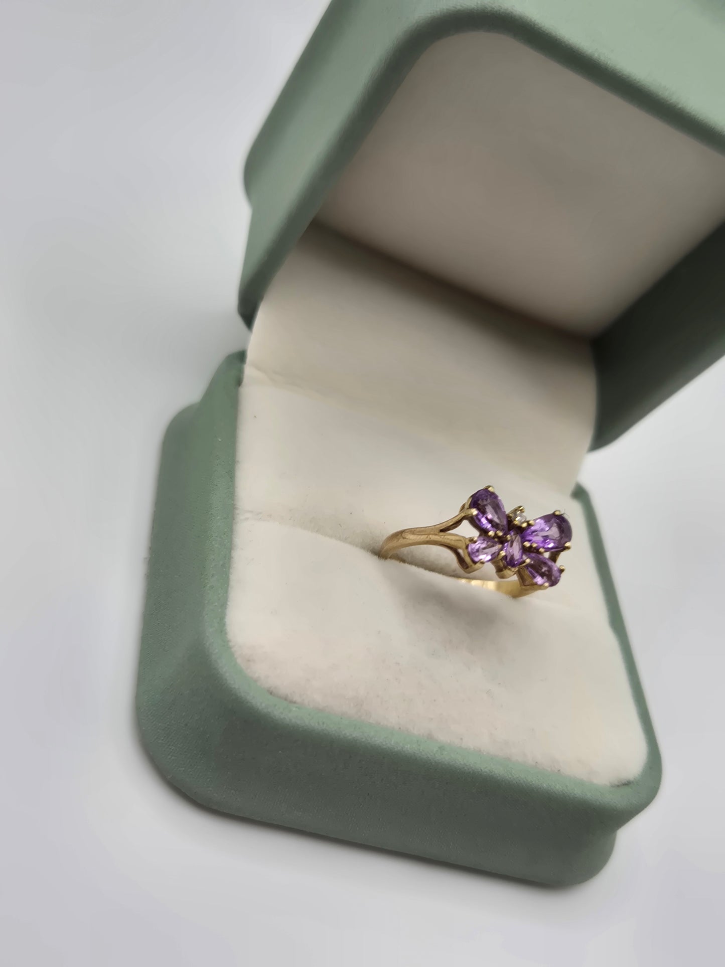9ct gold amethyst butterfly ring