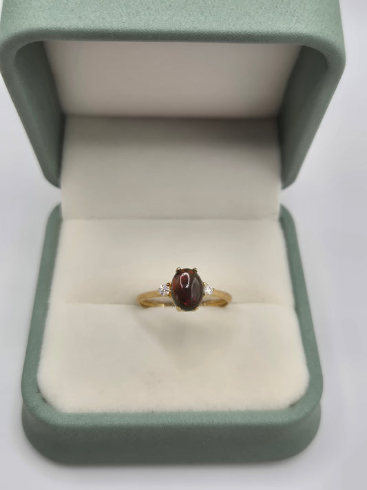 9ct gold opal and diamond ring