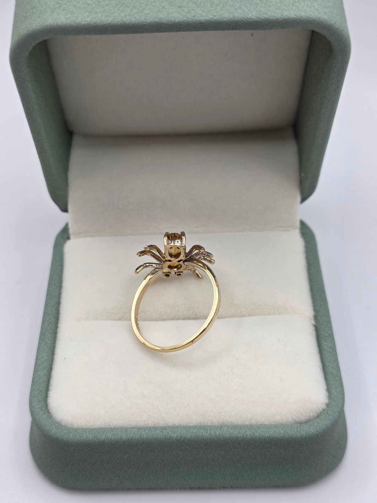 9ct gold citrine and diamond spider ring
