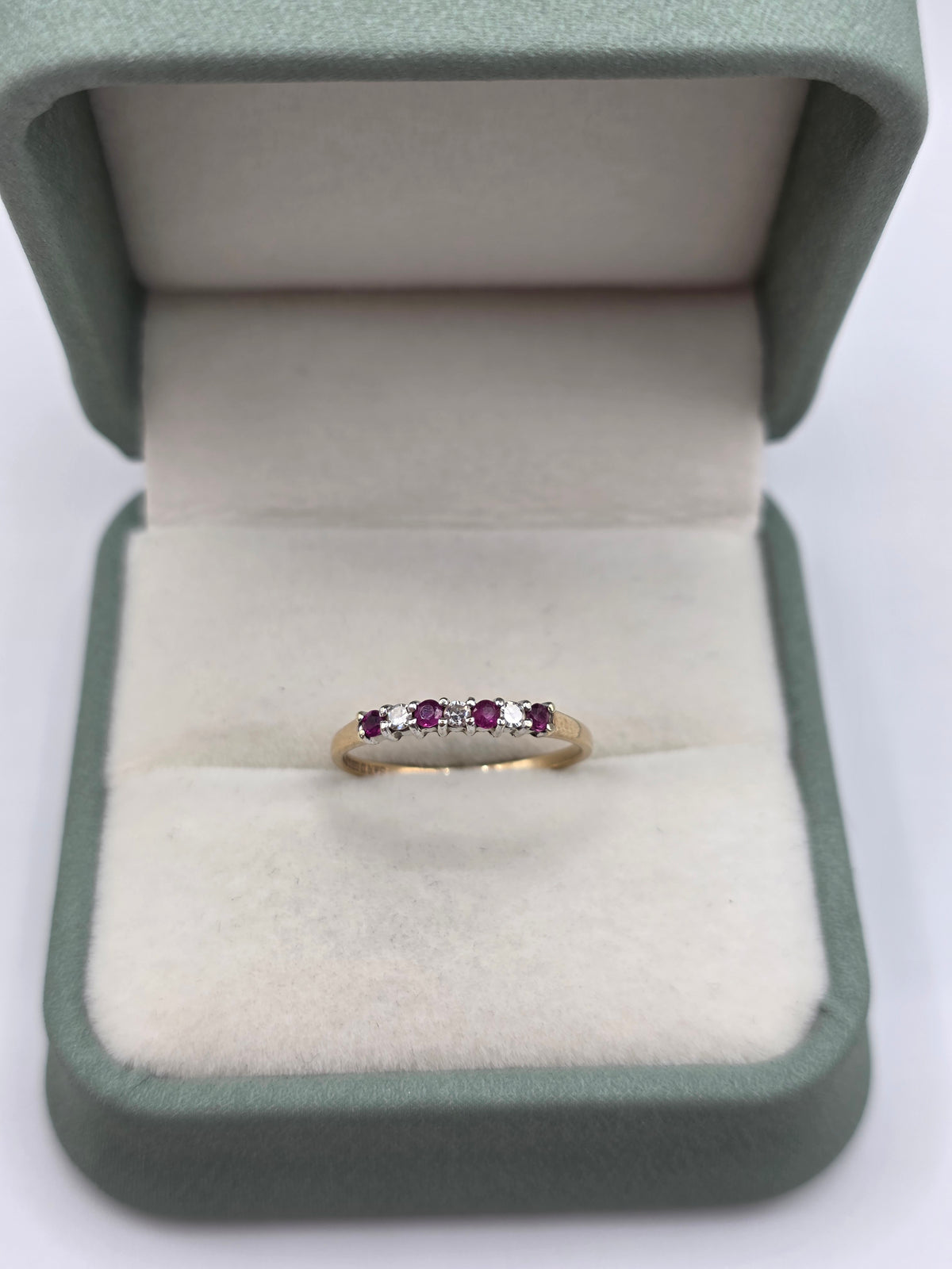 9ct gold ruby and diamond ring