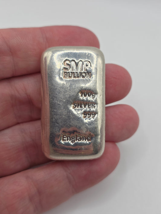 100g SMP Bullion 999 silver bar