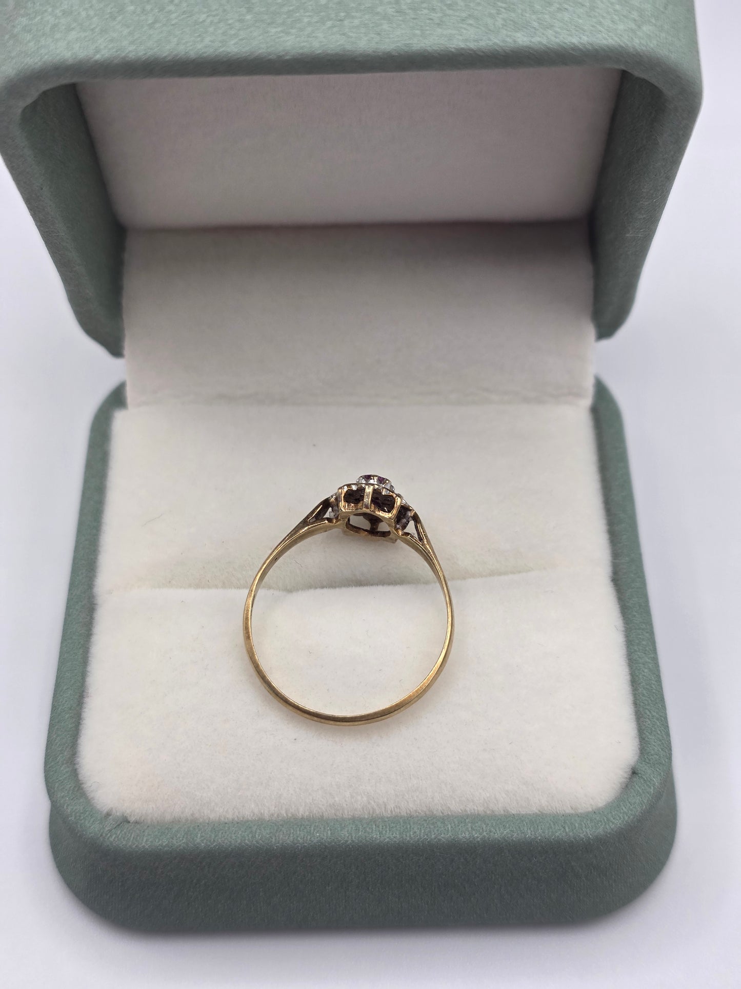9ct gold ruby and diamond ring