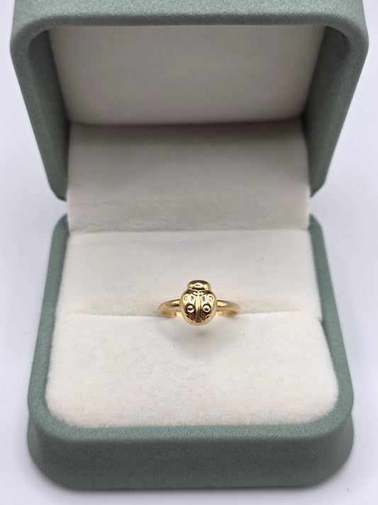 14ct gold lady bird ring