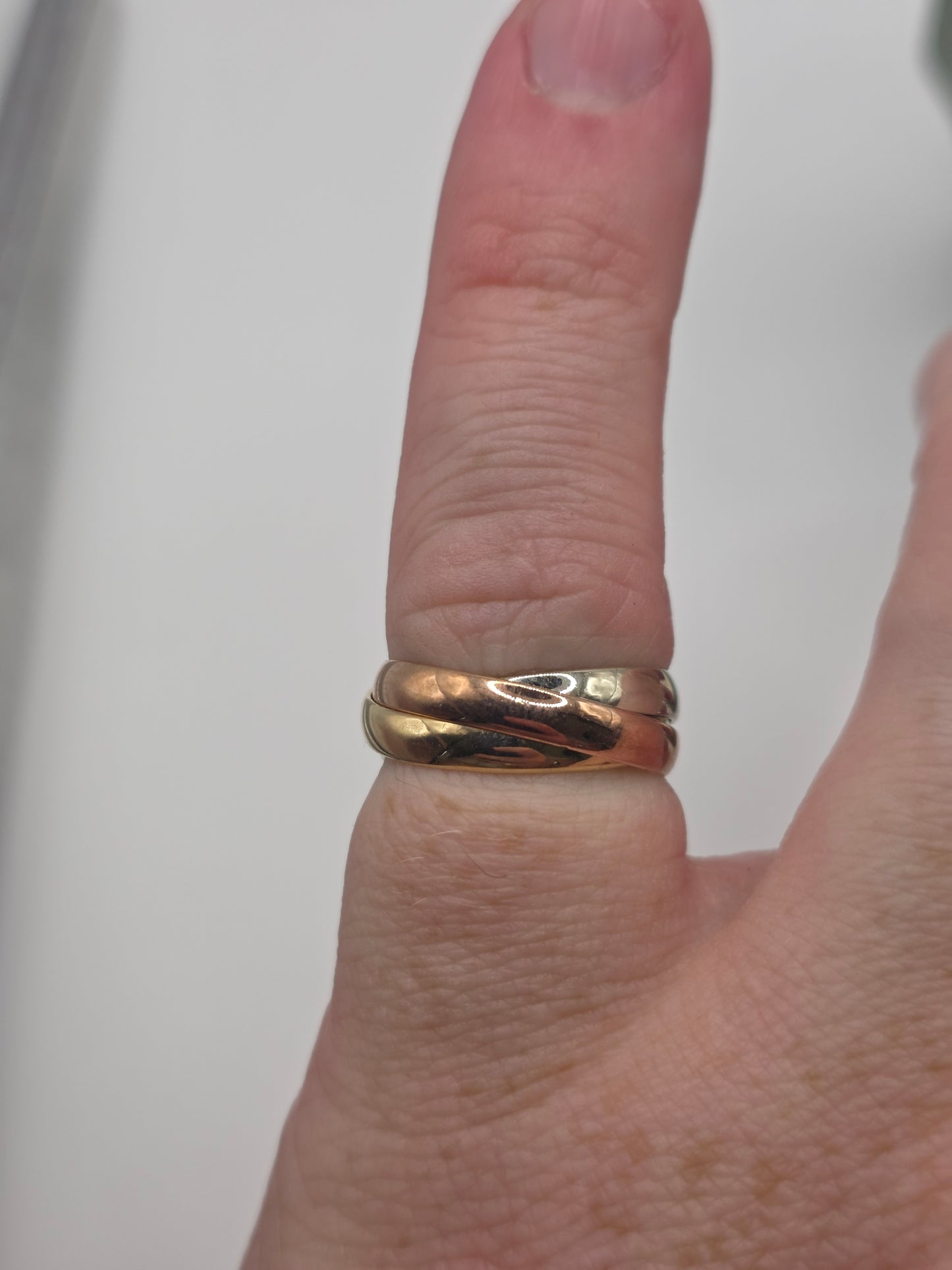 9ct tri gold russian band ring