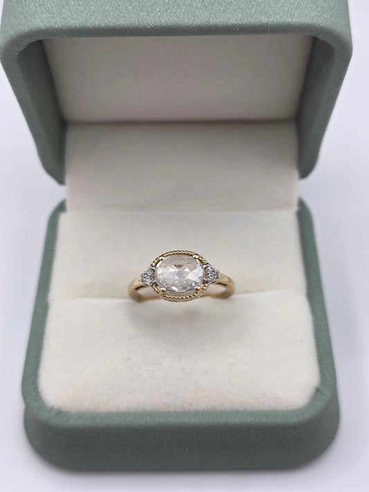 9ct gold morganite and zircon ring