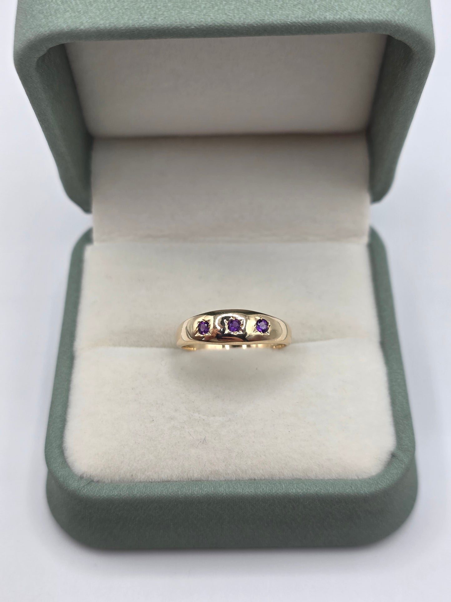9ct gold amethyst gypsy ring