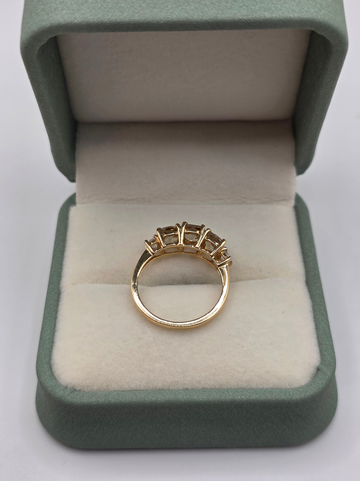 9ct gold topaz and zircon ring