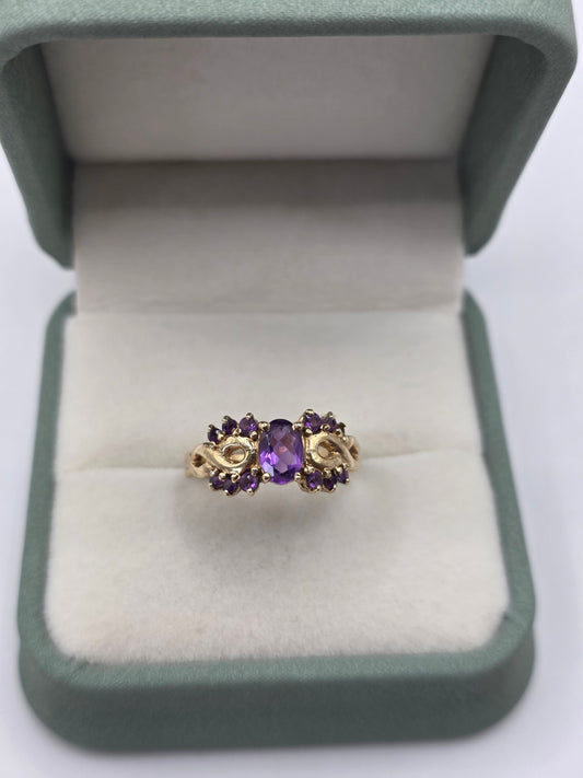 9ct gold amethyst ring