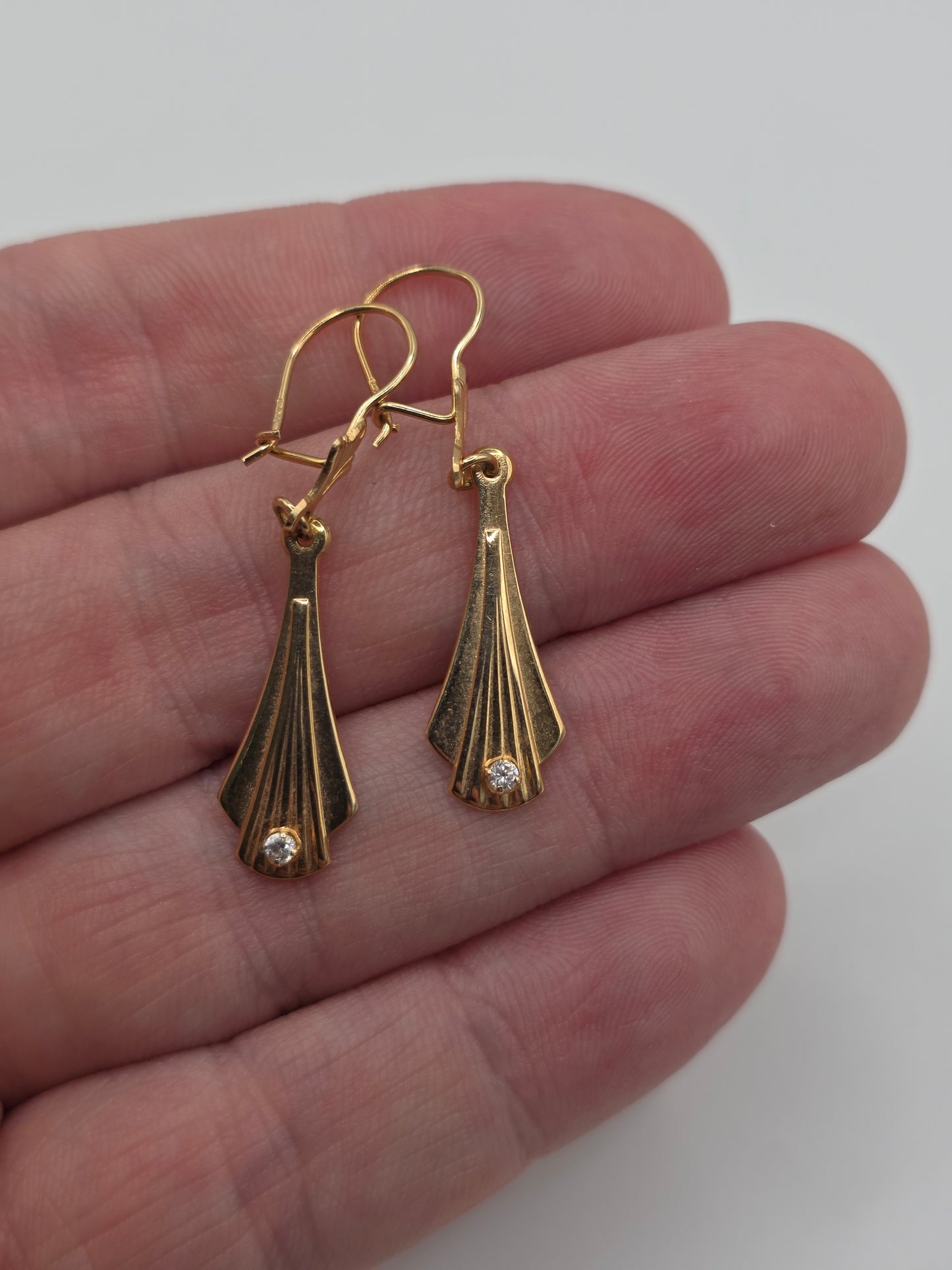 14ct gold zircon earrings