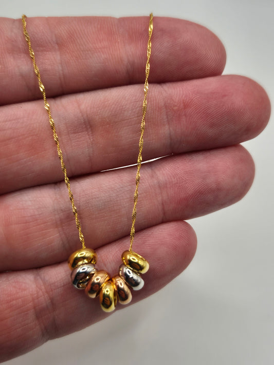 9ct tri gold necklace