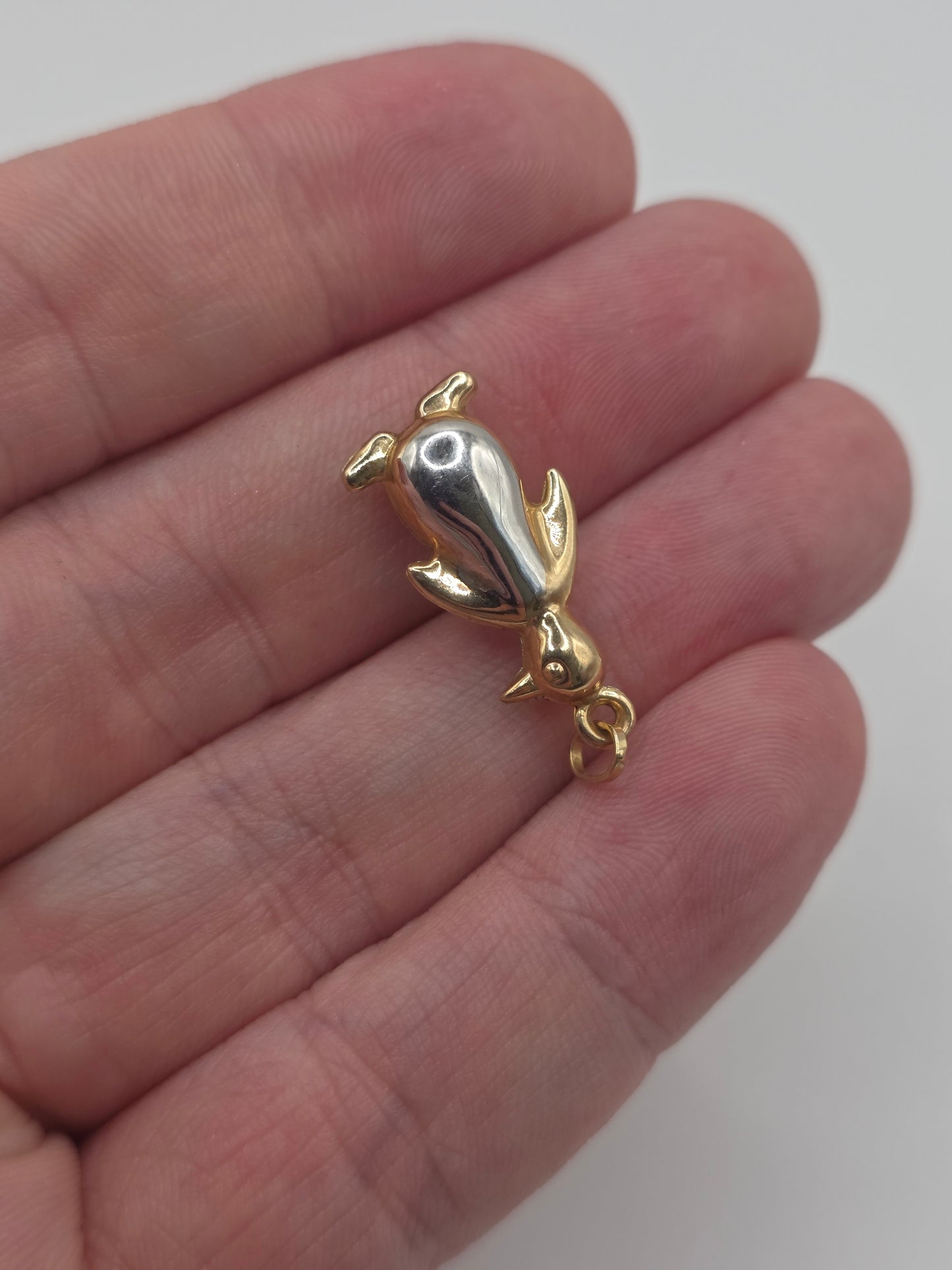9ct two tone gold penguin charm