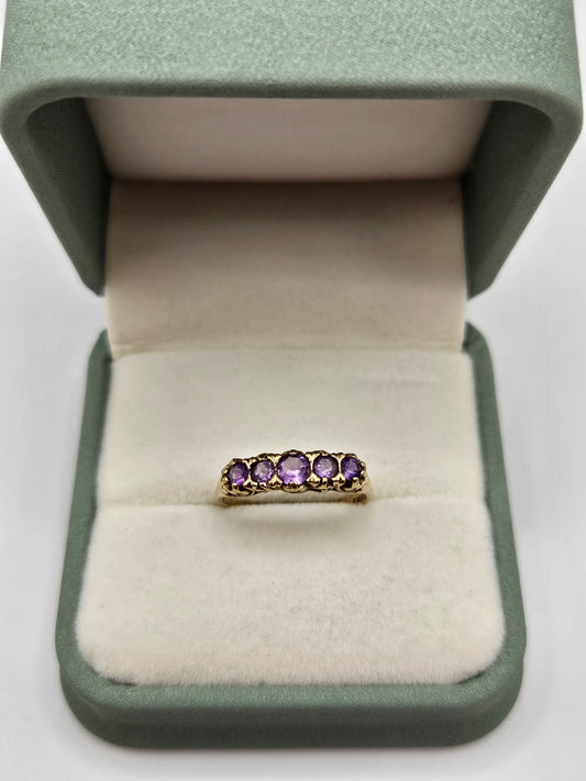 9ct gold amethyst ring