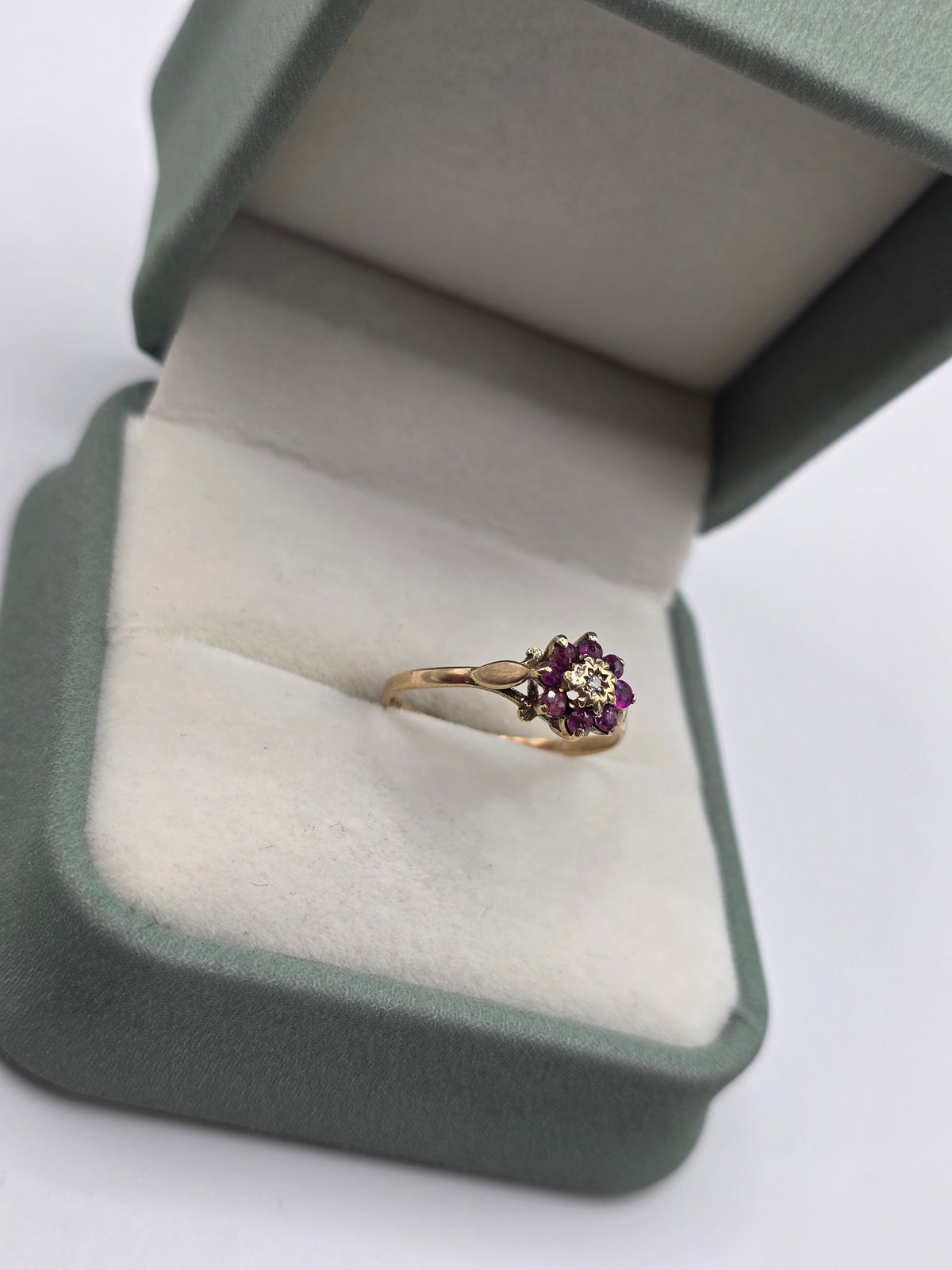 9ct gold ruby and diamond ring