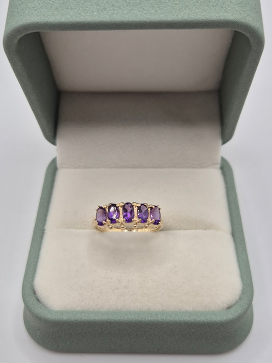 9ct gold amethyst ring