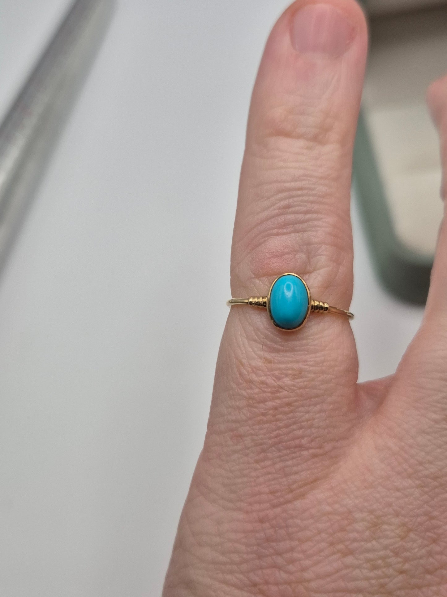 9ct gold turquoise ring