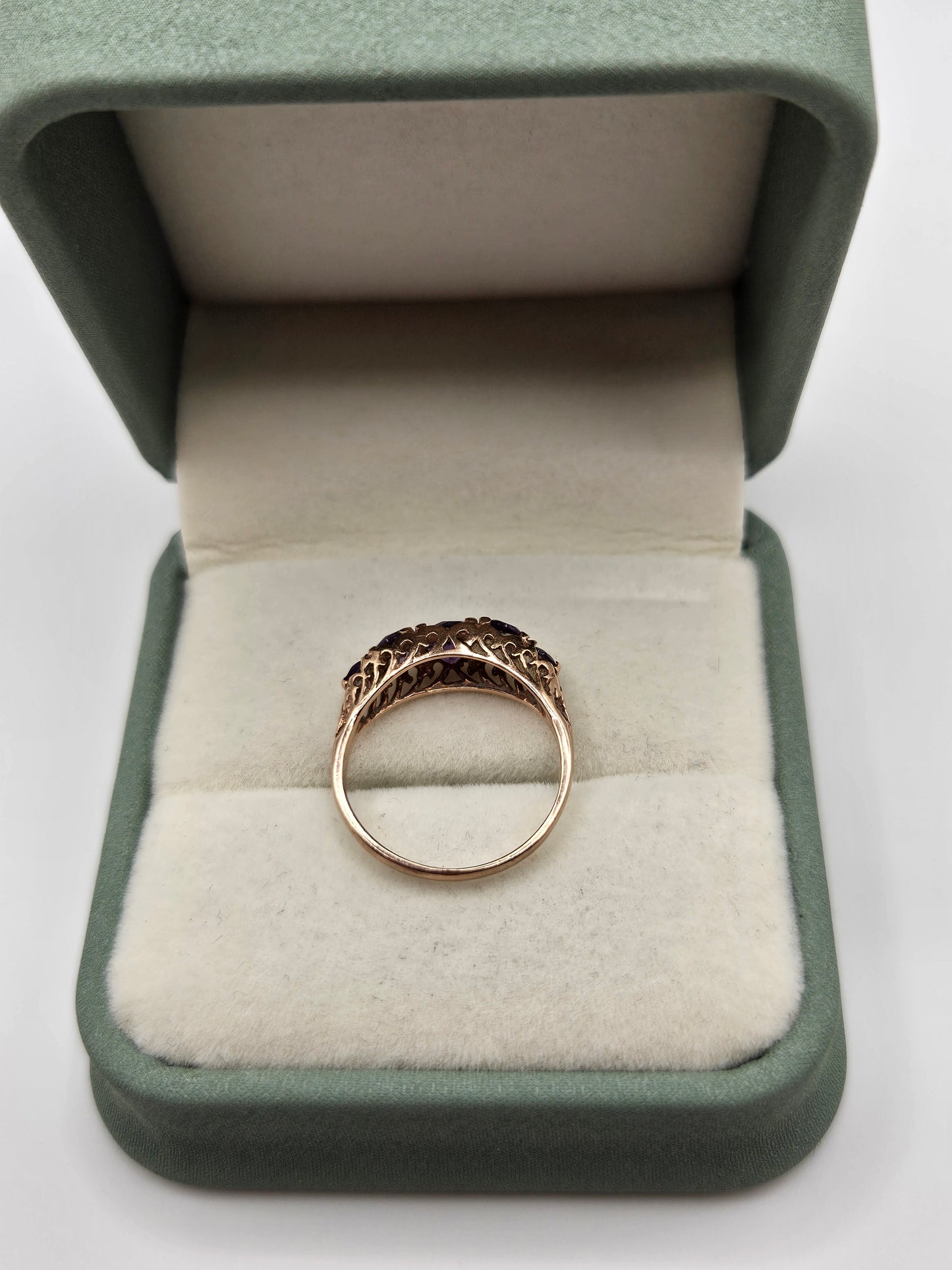9ct rose gold amethyst ring