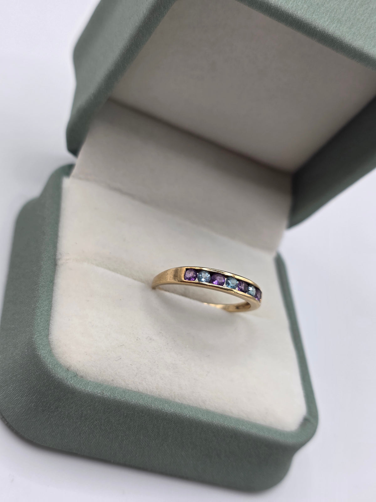 9ct gold amethyst and topaz ring