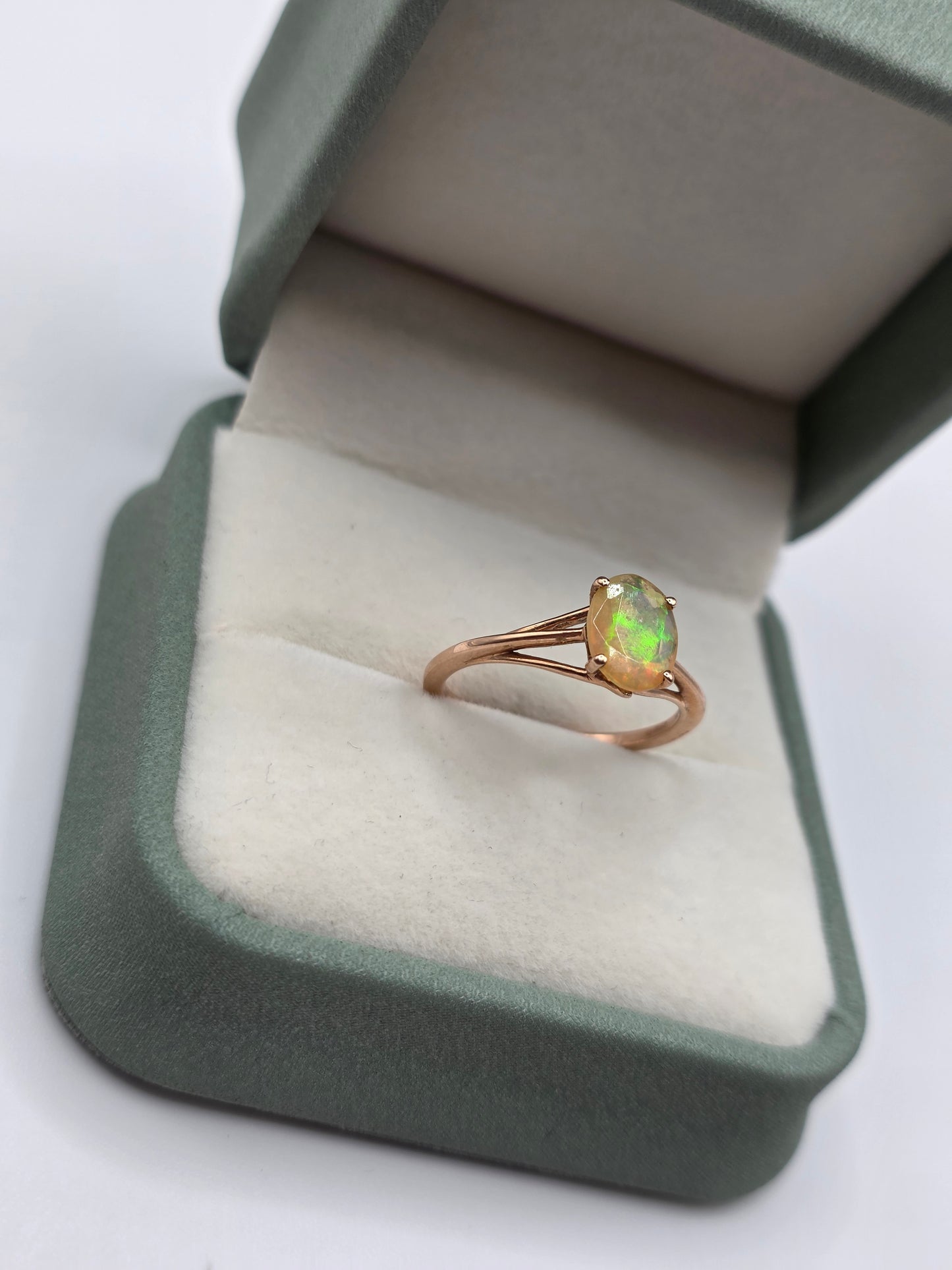 9ct rose gold opal ring